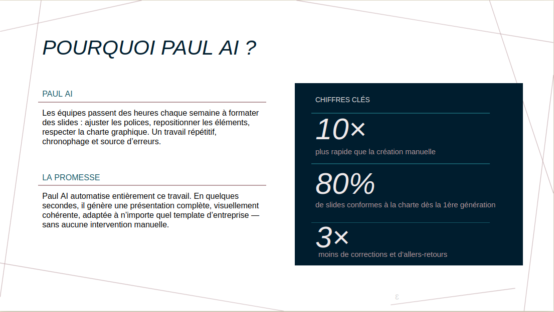 Slide générée : Pourquoi Paul AI ?